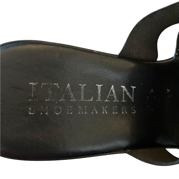 Italian Shoemakers Black Wedge rhinestone Sandals heels - Picture 5 of 7